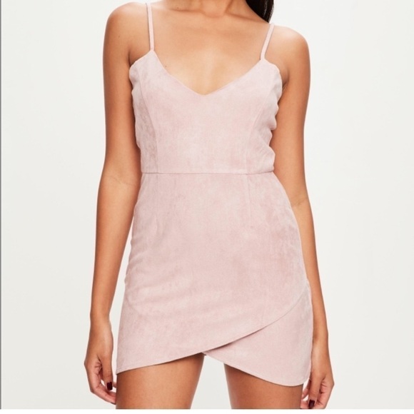 Missguided Petite Pink Faux Suede Mini Dress Size 8 - Picture 2 of 7